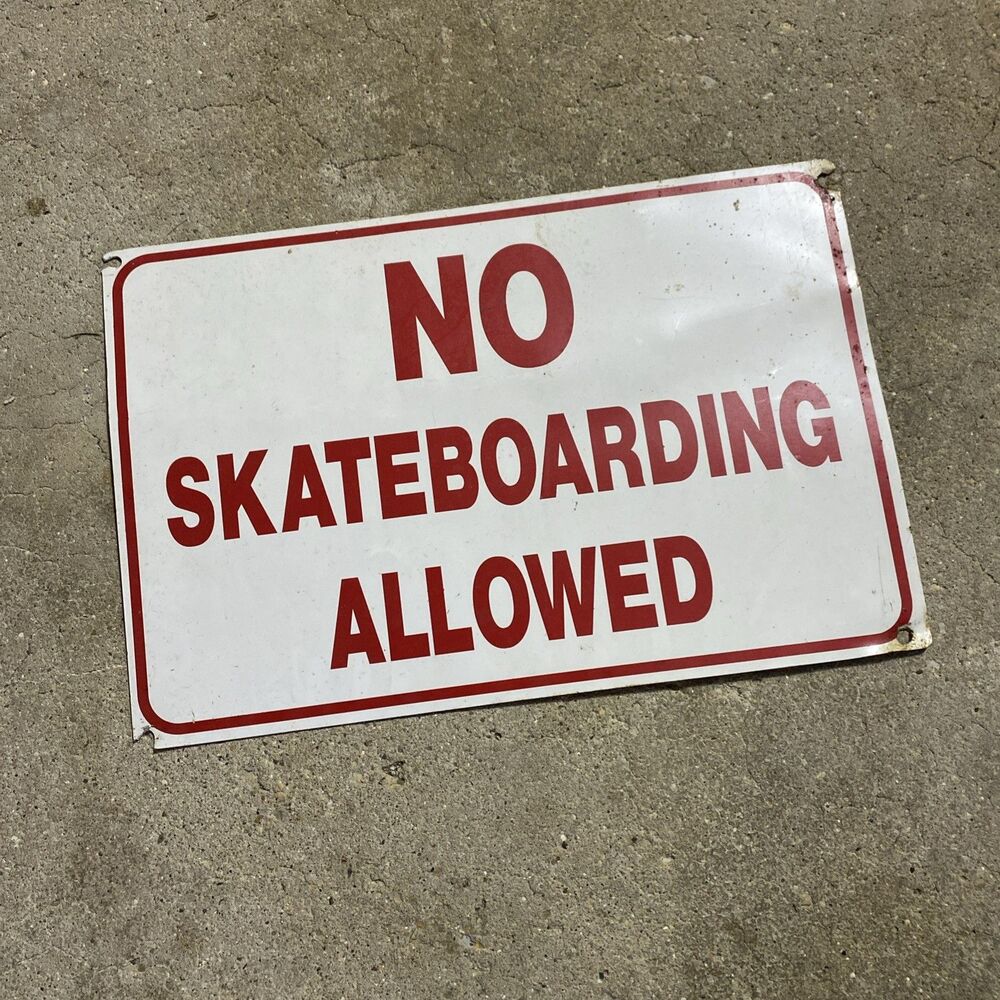 Vintage 1990’s NO Skateboarding Metal Sign Trespassing